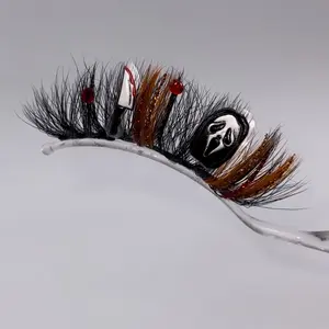 Spooky Ghost Face Character Halloween Strip Eyelashes