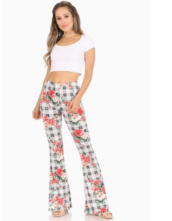 Floral, Pull-on, Fit and Flare Pants