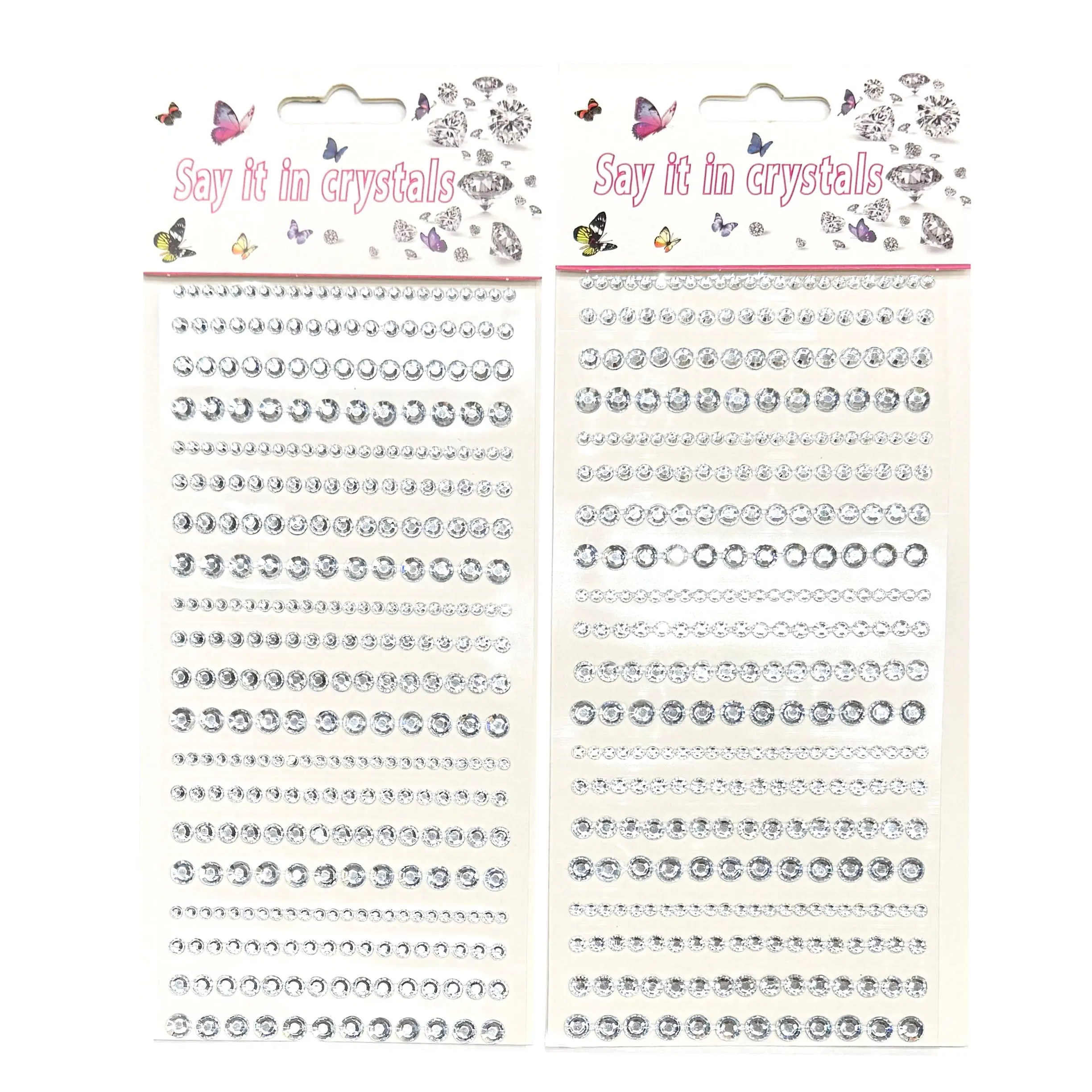 680 pcs Adhesive Face Gem Stickers of Various Sizes