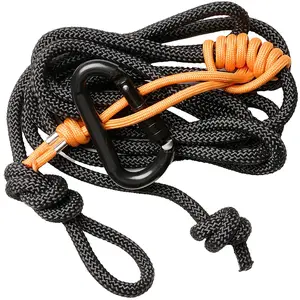 Rhino 10' Hunting Lineman's Rope with Carabiner and Knot - Black