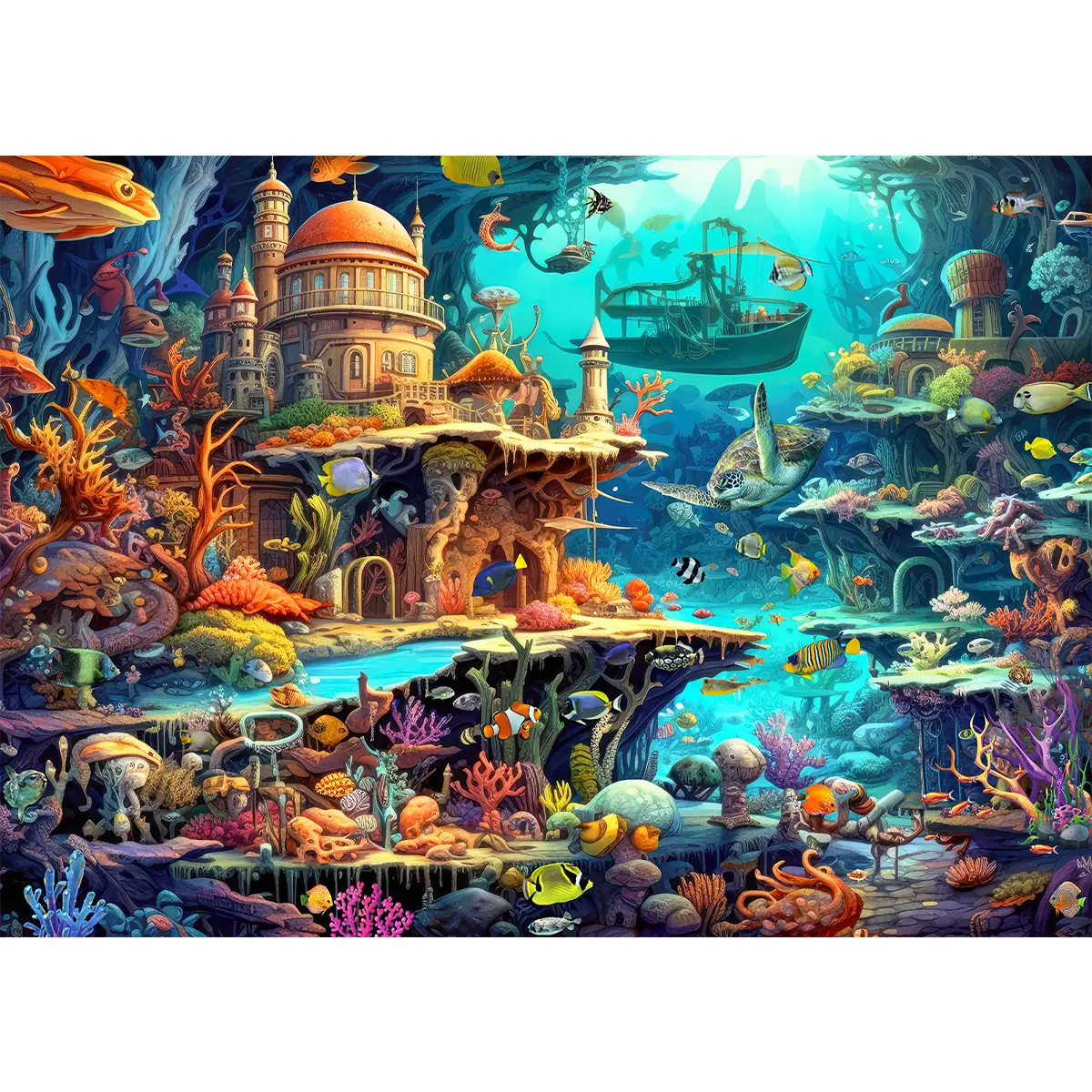 HUADADA Jigsaw Puzzles 1000 Pieces for Adults Jigsaw Puzzles for Adults 1000 Piece Puzzle Educational Games Home Decoration Puzzle Whimsical Seabed