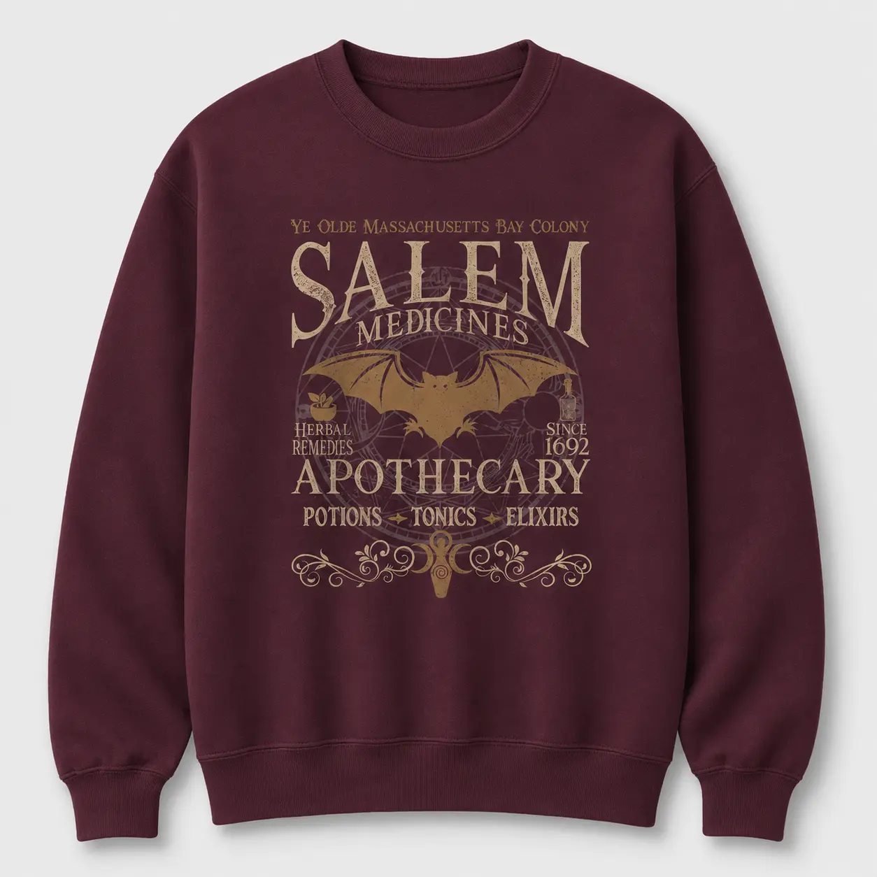 Vintage Salem Sweatshirt, Potion Shop Crewneck, Dark Academia Halloween Graphic, Fall Lover Gift