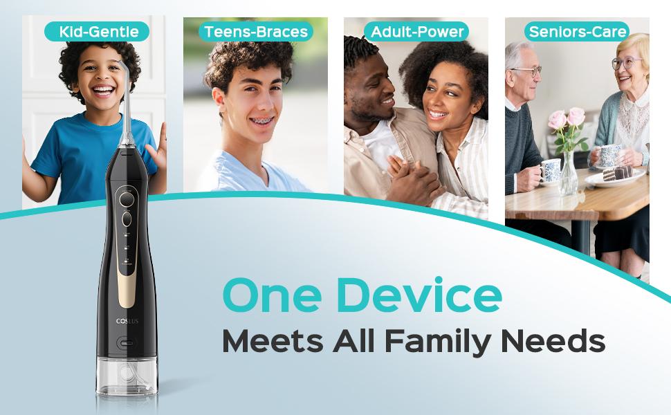 COSLUS CX20 Water Flosser For Teeth Cleane: Portable Cordless Oral Irrigator 300ML, 5 Nozzle,Multimodes, Rechargeable,IPX7 Waterproof for whitening tablets,Tongue Scraper Water Flosser For Braces,water flosser for tonsil stones/tartar, Oral Plaque Remover