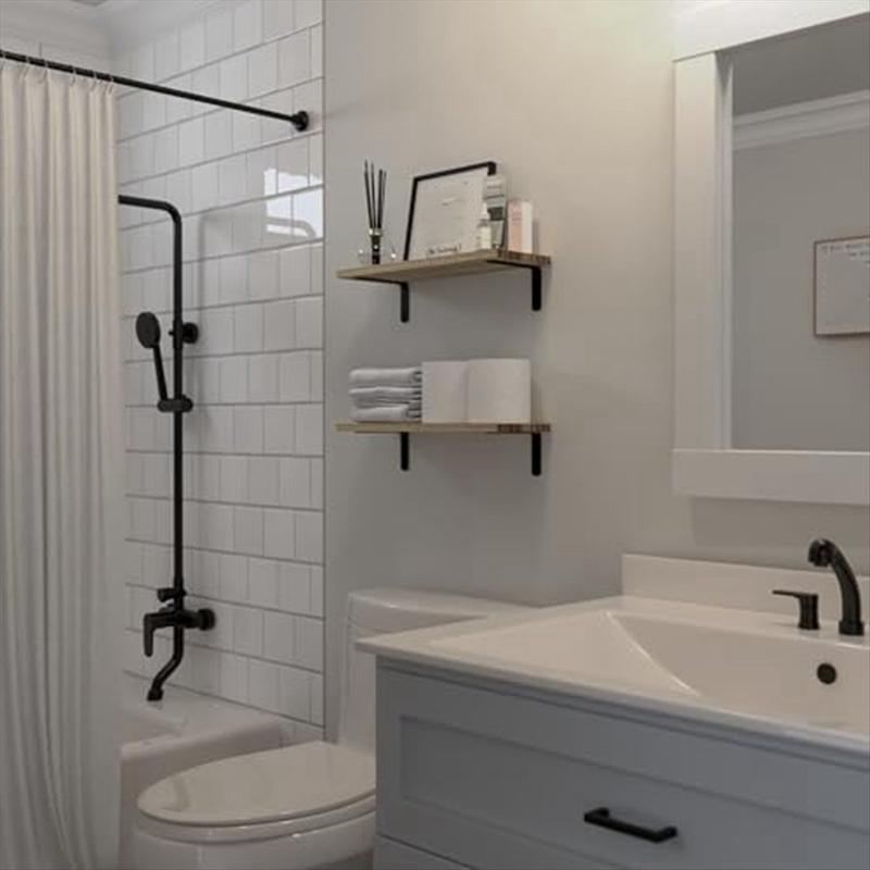 Floating Shelves,Wooden Shelves for Wall Decor, Mounted Bathroom Shelf Storage Light Brown for Christmas New Year Home Use