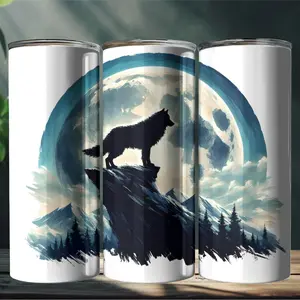Wolf 20oz Stainless Steel Tumbler with Lid and Straw Wolf 20oz Stainless Steel Tumbler with Lid and Straw