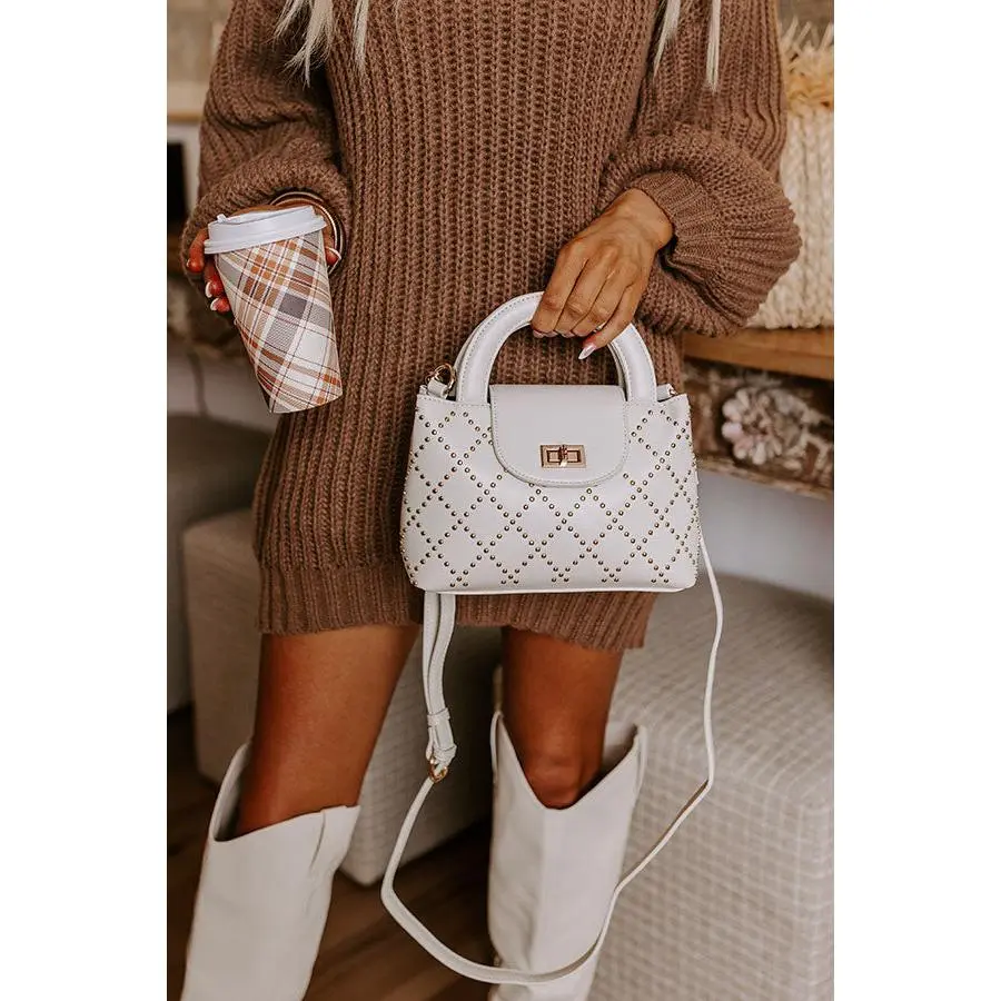 Couture Classic Faux Leather Purse in Ivory