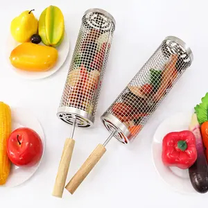Rolling barbecue basket, a must-have for barbecuing, is a perfect gift for your father or friends