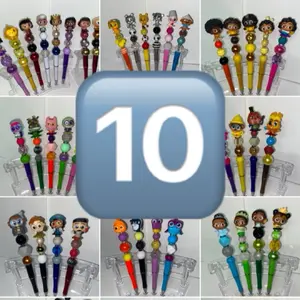 10 doorables characters beaded pen bundle