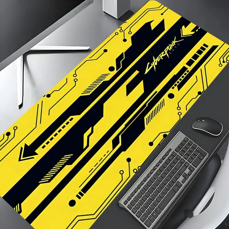 Cyberpunk Pattern Mouse Pad, Rectangle Gaming Mouse Pad, Non-slip Rubber Base Desk Keyboard Mat for Home Office, Gaming Desk Accessory, Computer Desk Accessories