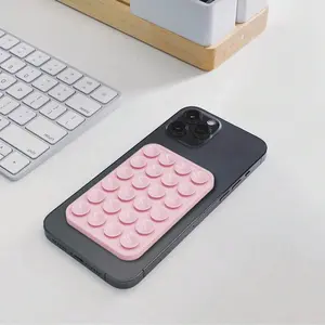 Silicone mobile phone suction cup bracket, square mobile phone bracket with suction cup, with adhesive protective shell, multi-functional design, easy to use, Cell Phone Mount