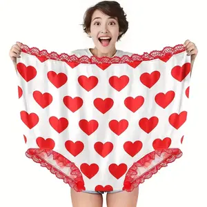 Valentine's Day Big Heart Underwear Decor, Party Funny Photo Prop, Couple Date Fun Ornament, Model Xinghao, No Ca Prop 65 Requirement