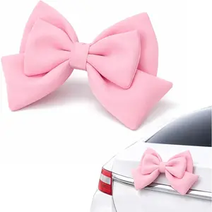 Ezcora Car Bow Pink Car Accessories for Women Exterior Cute Car Decor Fits All Car Models Enhances Car Aesthetics