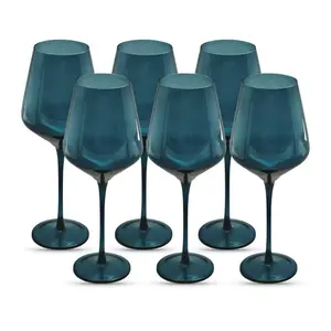 Set of 6 Midnight Blue Color Wine Glasses