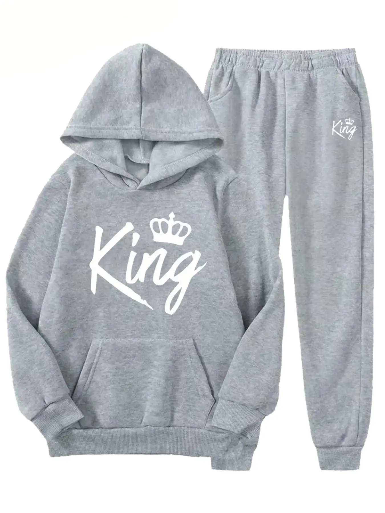 Two-Piece Set Boy's Letter Print Hoodie & Sweatpants Set, Casual Long Sleeve Hooded Sweatshirt & Jogger Pants, Kids Fall & Winter Clothes for Daily We