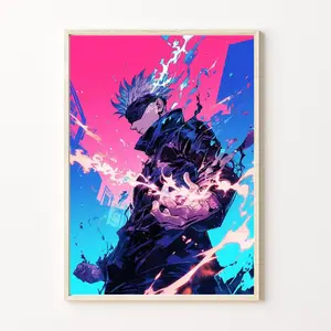 gojo satoru Poster ju-jitsu kaisen Anime Poster, Home Decor