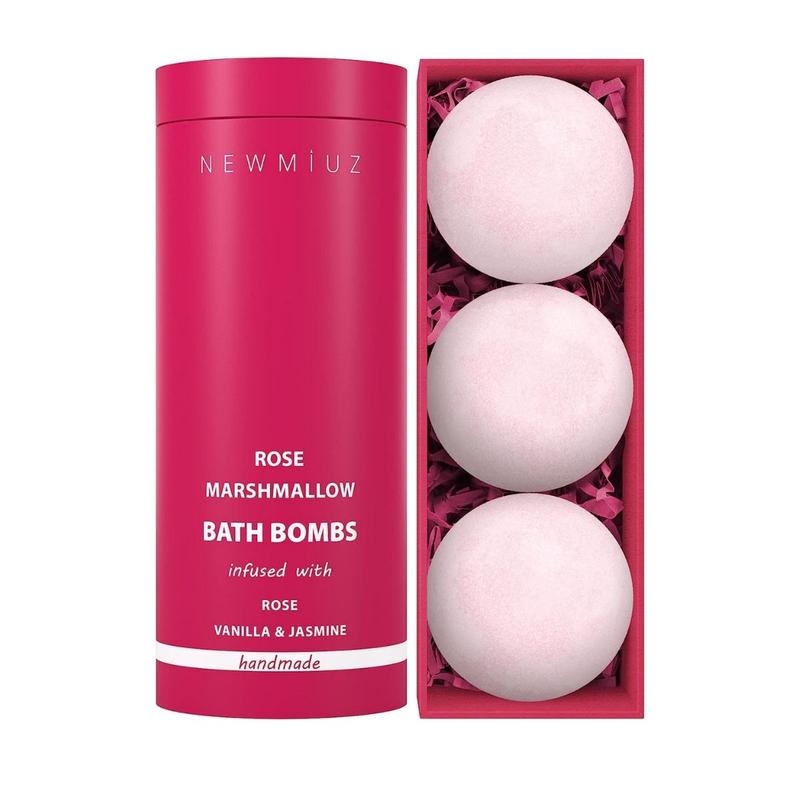 XL Rose Infused Bath Bombs | Rose, Vanilla & Jasmine Essential Oil | Relaxing & Hydrate | Aromatherapy Body Care Body Wash