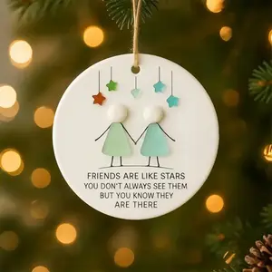 Heart Sea Glass Friendship Pendant, Christmas Home Decor & Unique Gift