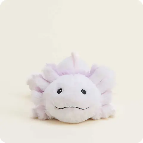 Pink Axolotl Warmies Junior - Heatable, Weighted Stuffed Animal. Soothing muscle and cramp relief
