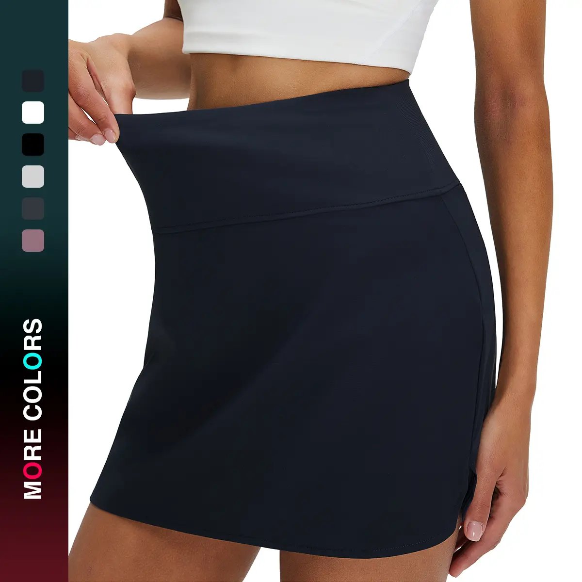 MAELREG Womens Tennis Skirt High Waisted Athletic Mini Lined A Line Skort with 3 Pockets Nylon Stretchy Workout Golf Skirt