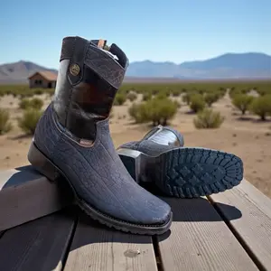 Botas en piel cuello de toro original con cierre Café