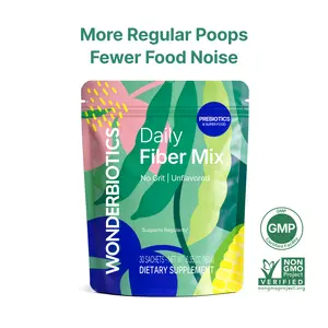 WONDERBIOTICS Daily Prebiotic Fiber Powder - Unflavored Wellness Blend - Low FODMAP, Grit-Free & Sugar-Free - 30 Stick Packs