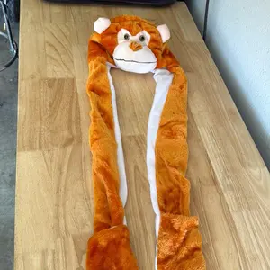 Monkey hat with gloves can be use as a hat with scarf