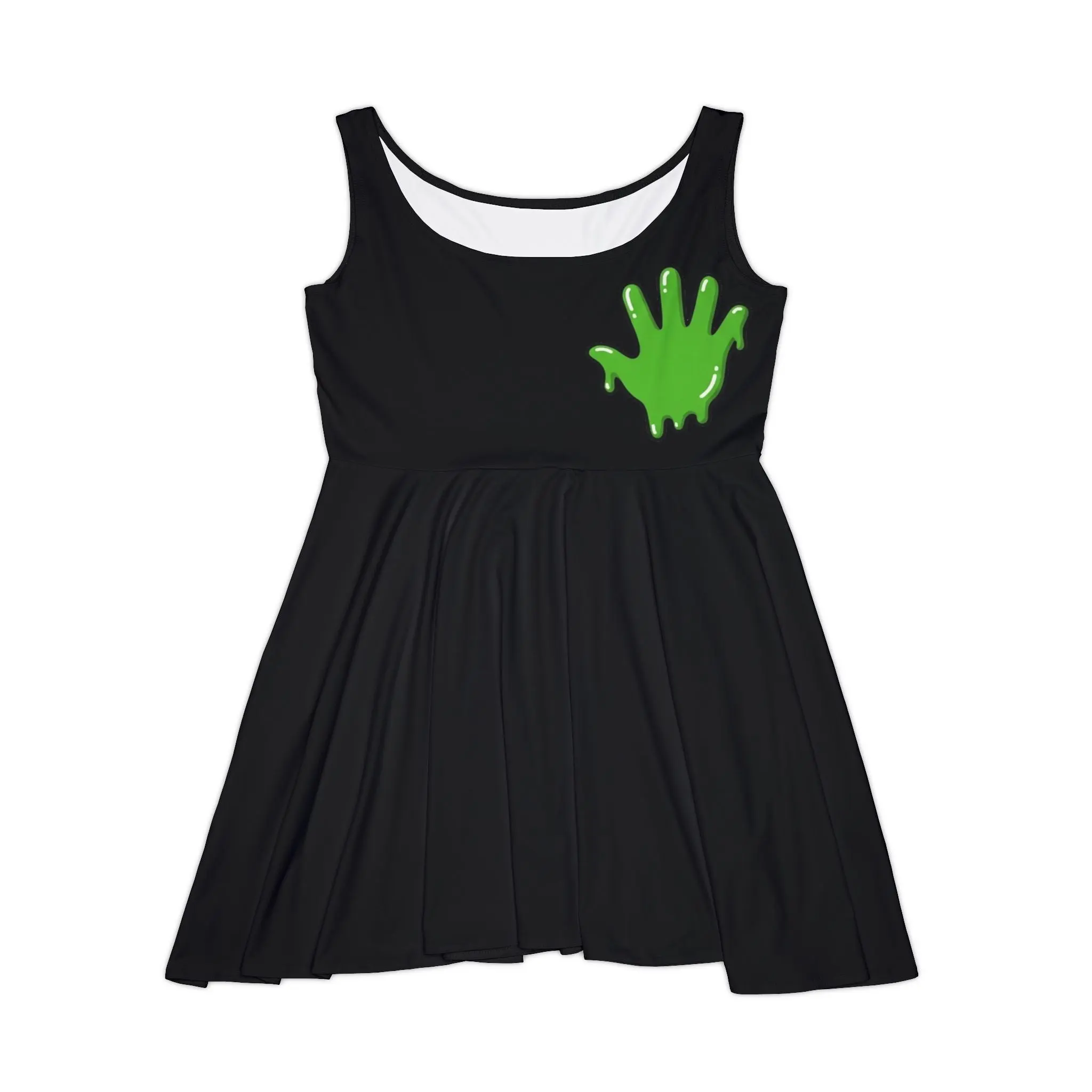 The Slime Shop Women's Skater Dress — Black / Green Slime In 5