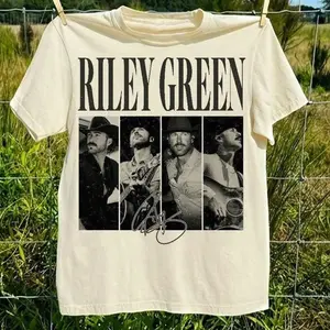 Vintage Riley Green Signature Country Music Shirt, Rileyduckman Fan Gift T-Shirt Y6Y