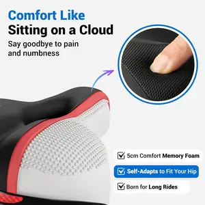Comfortable Bike Seat for Men Women with Dual Shock Absorbers, Memory Foam Bicycle Seat with Waterproof Cover, Padded Bike Saddle for Commuter, Mountain, S