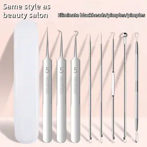 Tool Kit, Blackhead Removal Tool 8 Pieces Blackhead Extraction Tool for Facial Acne Acne Whitehead Blemishes, Stainless Steel Extraction Tool Set