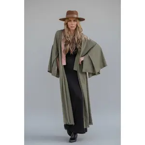 TAKE ME AS I AM  Hand-Painted Kimono - Olive Blush