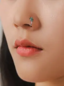 Cute Animal Turtle Zircon Piercing Nose Ring, No Piercing Needed, Sea Turtle Clip-On Nose Stud, Fashion Accessory