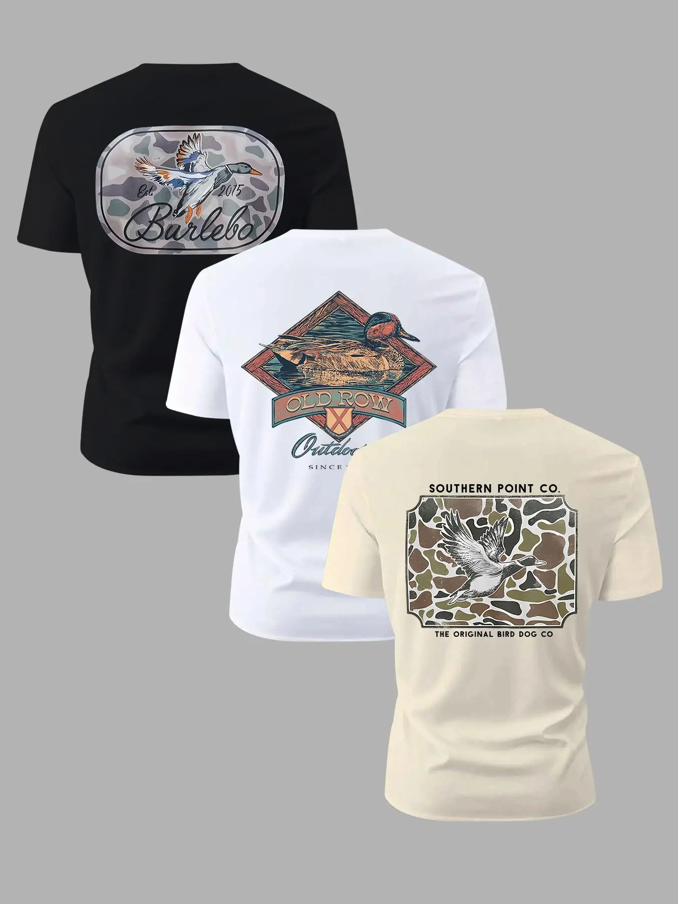 Men's Letter & Bird Print Round Neck Graphic Tee, Regular Fit Casual Short Sleeve T-shirt for Summer, Men's Top for Daily Wear, Tropical