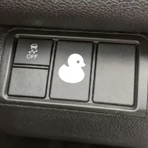 4PCSS/SET Rubber Duck Themed Car Sticker for Car Interior Button Decoration, Create Playful-Exclusive Styled Interior Space, A Must for Cute Stuff Enthusiasts, Help Your Car Interior Show Unique Cute Taste