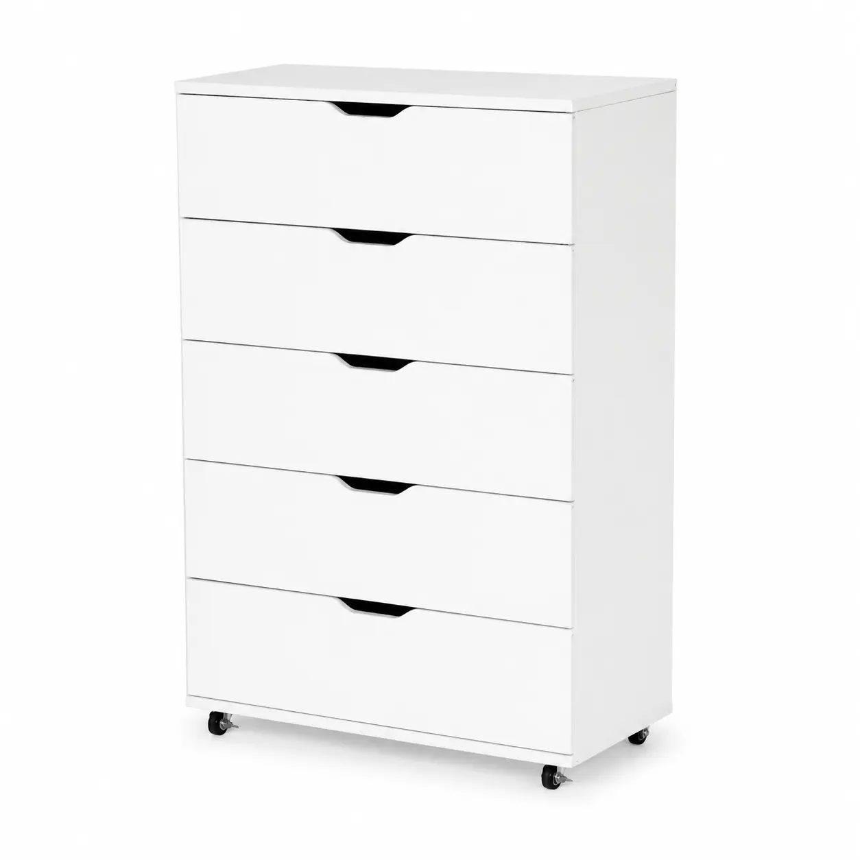 5 Drawer Rolling Dresser Tall Storage Chest with Locking Casters