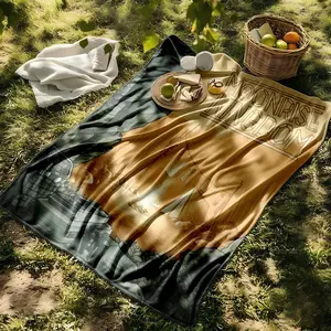 1 piece Moonrise Kingdom movie-themed camping scene, flannel blanket - Super soft, Warm Blanket in modern style, suitable for sofas and beds, all-season use, digitally printed pattern, 100% polyester material, machine washable