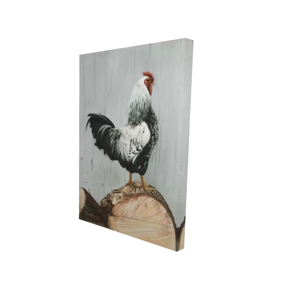 360 Stand Wyandotte Rooster Wall Art Print - 24x36 in Artistic Animal Poster, Country Decor, Rooster Painting, Farmhouse Kitchen Accent, Ideal Gift (2080-3624-AN518), Animal Art, Decoration