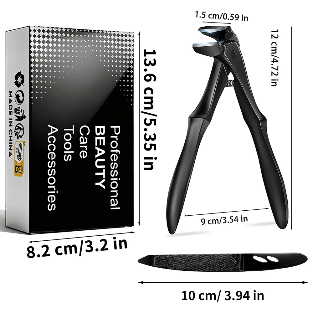 Large Claw Nail Clipper — Long-Handled Toenail Clipper — Thick Nail Scissors — Angled Toenail Clippers for Seniors — Wide-Mouth Foot Nail Clippers — Reinforced Nail Scissors with Catch Guard and Splash Protection