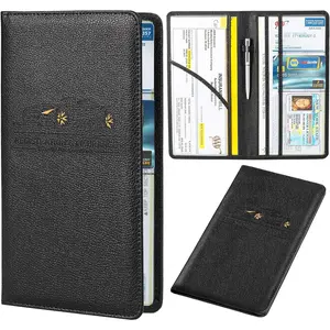 Car Registration and Insurance Holder - Leather Vehicle License Registration Holder for Car Document Card Glove Box Organizer, Auto Truck Compartment Accessories for Essential Information