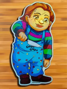 Holographic Shorty Chucky Sticker