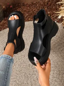 Women's Summer Bestseller, Soft Sole Breathable Cross Strap Roman Sandals, Comfortable Outdoor Slippers, Non-Tiring Footwear