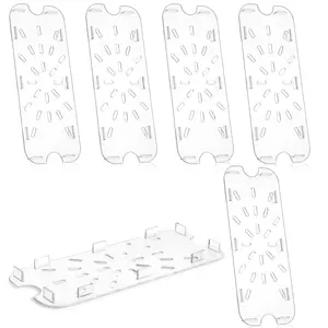 Zubebe 6 Pcs Plastic Drain Shelf for Size Food Pan Clear Plastic Grate Acrylic Food Drain Trays for Kitchen Restaurant Hotel (1/3)