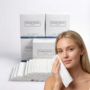 Clean Facial Cloth - Extra Thick Soft Plant Fiber Face Towels for Sensitive Skin Large Size 50 Sheets per Box Eco-Friendly Degradable Ideal for Home Use
