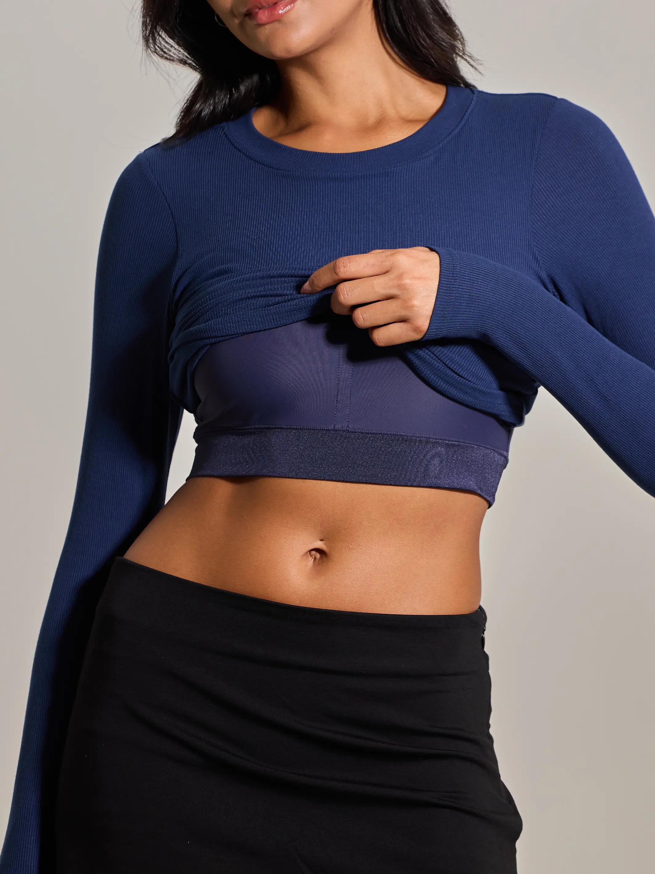 Ribbed Crew Neck Long Sleeve