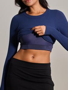 Ribbed Crew Neck Long Sleeve
