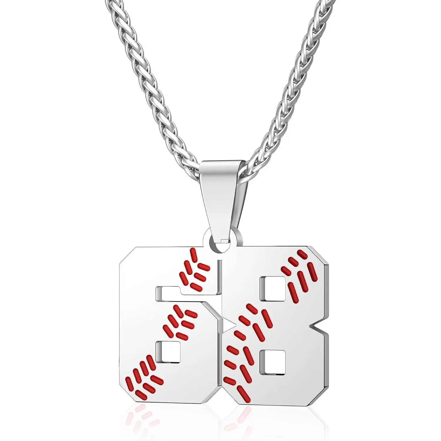 Stainless Steel Baseball Jersey Number 00-99 Pendant Necklace, Durable Fashion Accessory, Inspirational Jewelry for Men, Women