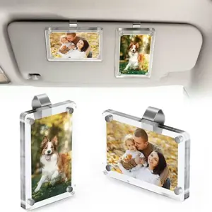 Car Sunshade Acrylic Material Magnetic Attachment Frame, Fits 3 Inch Photos, Car Decoration Frame, 1 Count, Ca Prop 65 Compliant, No Prop 65 Re