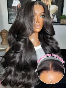 Glueless Wear Go Wigs, Glueless Lace Front, Body Wave Pre-Cut & Pre-Plucked 5x5 HD Lace Wigs Human Hair Wig 180% Dens