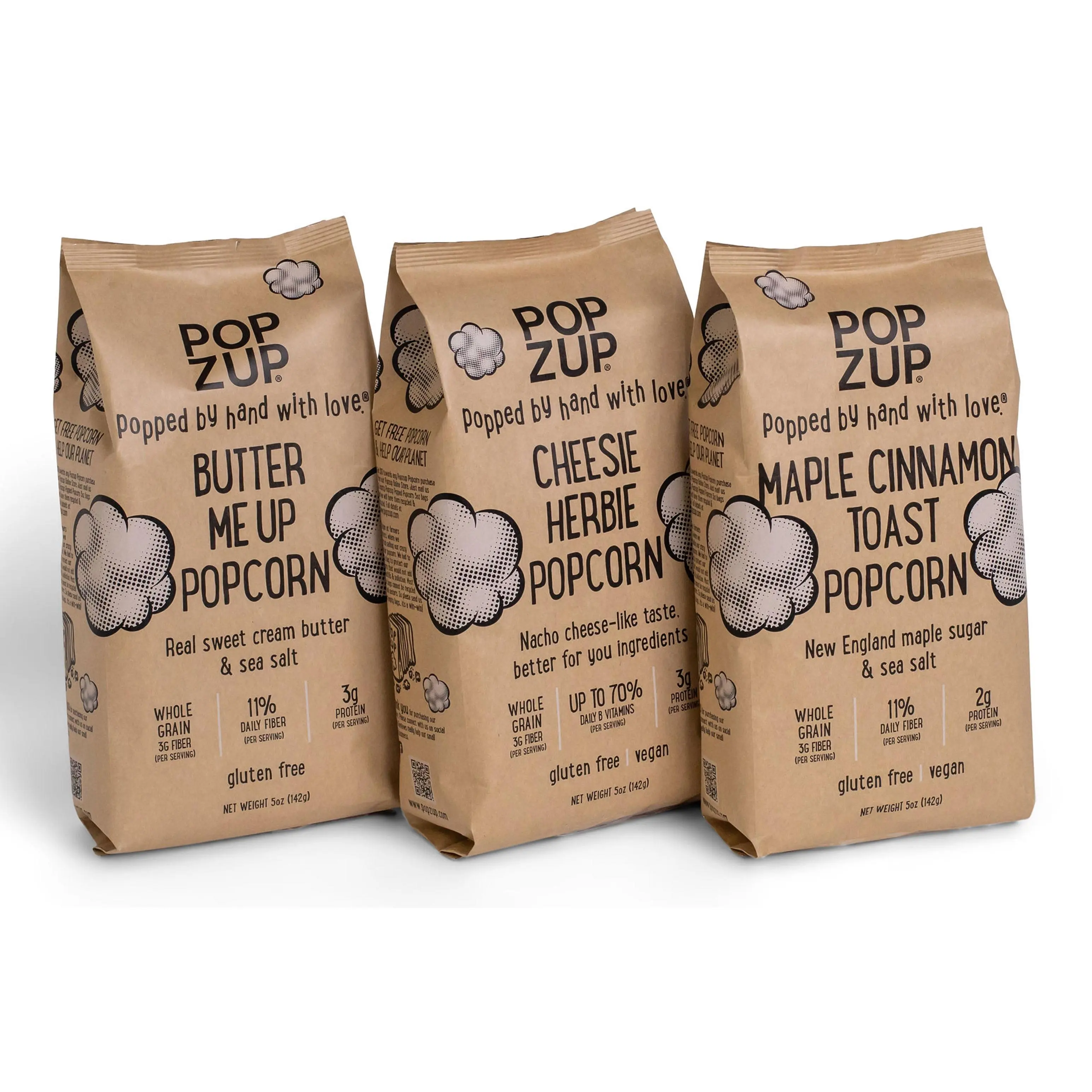 Original Assortment- 3 Hand Popped & Seasoned Popcorn Bags- Family Size