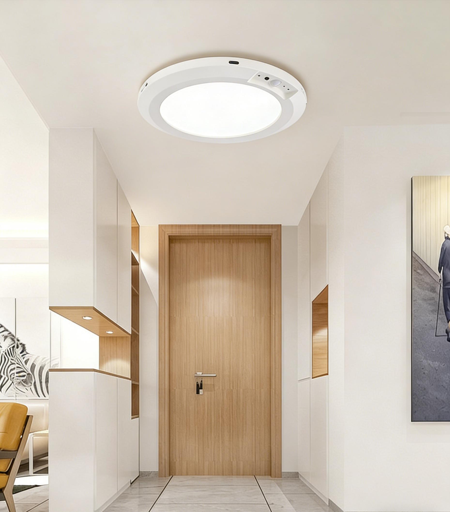 1/2/3Pack Rechargeable Motion Sensor Ceiling 3 Color Modes Light with Remote Control - Magnetic Wireless Ceiling LED Light for Closet Shower Stairs Shed Hallway Porch Patio Pantry Garage ect